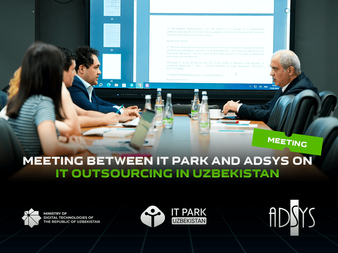 Meeting between IT Park and ADSYS on IT Outsourcing in Uzbekistan